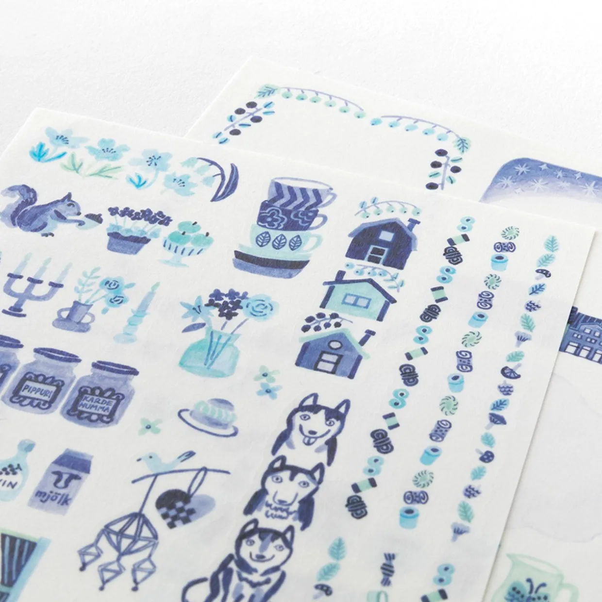 Blue Nordic Sticker Sheets Set of 2