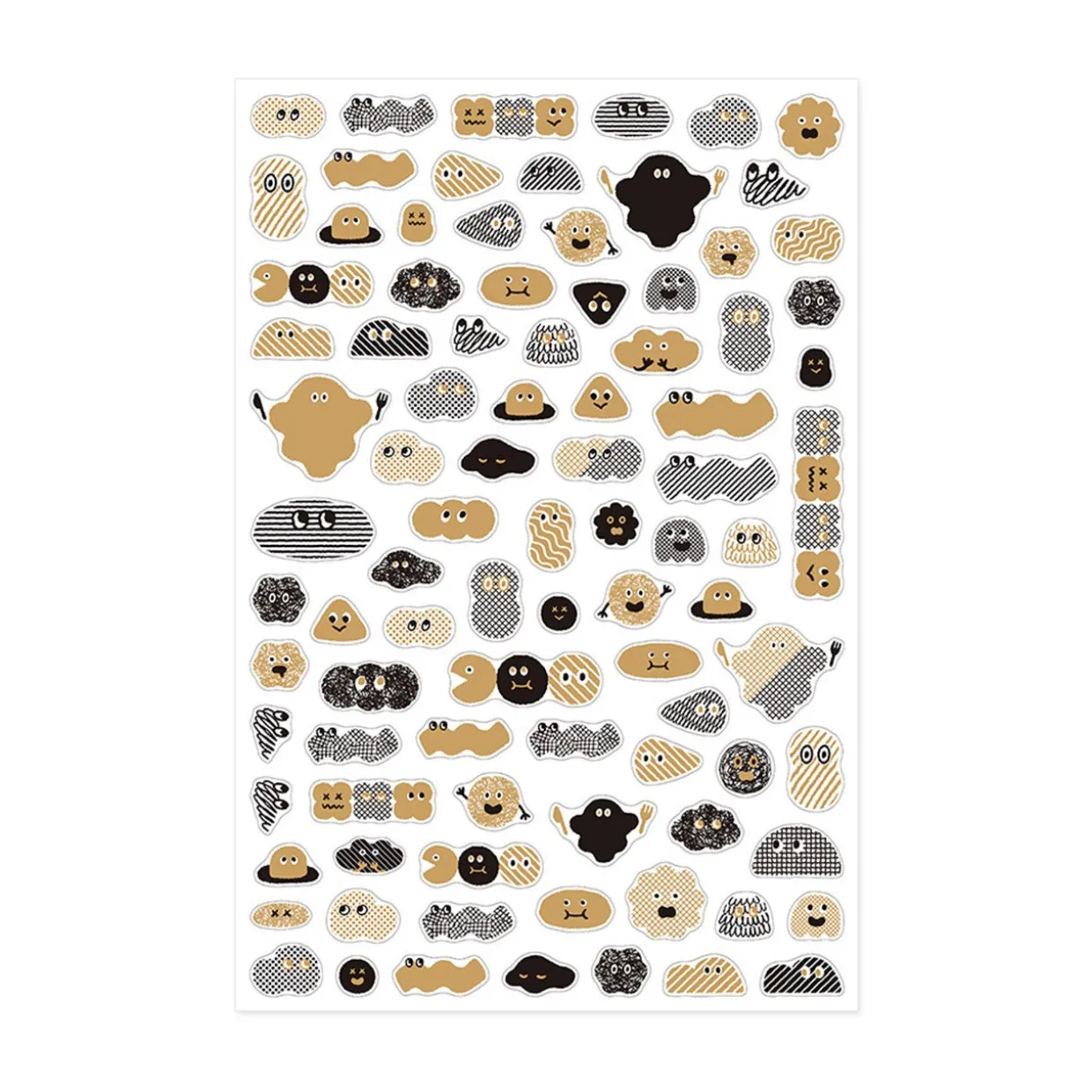 Camouflage Mini Monster Decorative Sticker Sheet