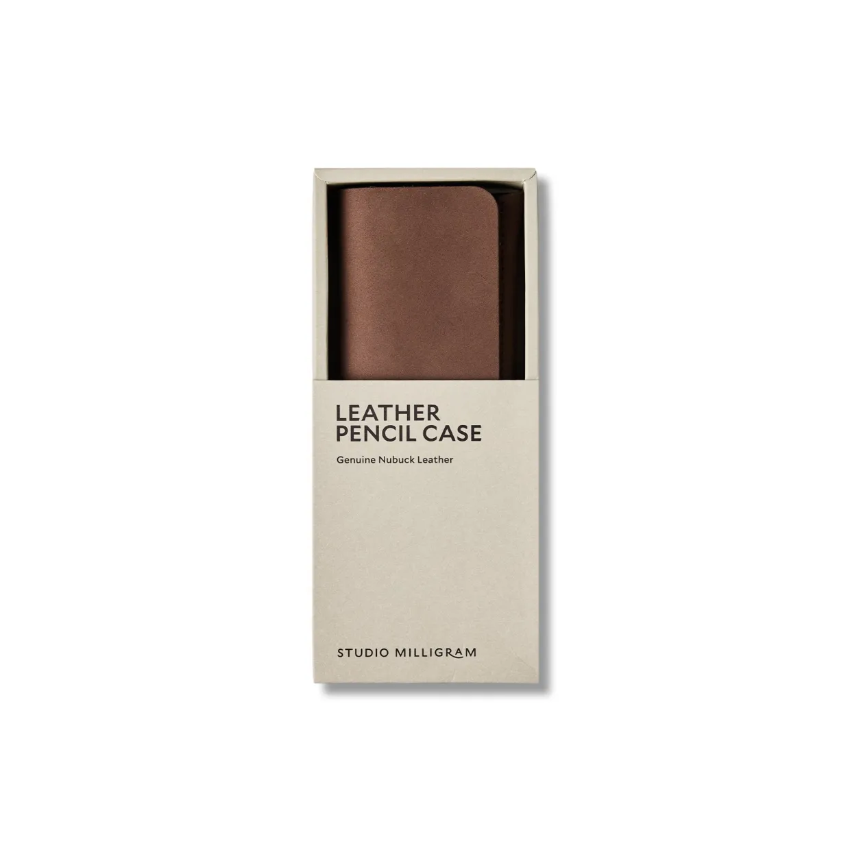 Chocolate Nubuck Leather Pen Case