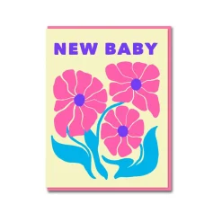 Chrysanthemum New Baby Greeting Card