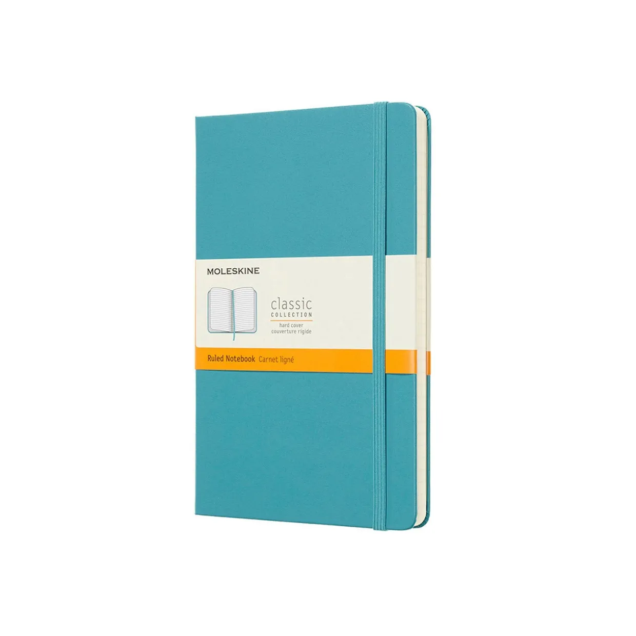 Classic Large Hard Cover Notebook Ruled Reef Blue