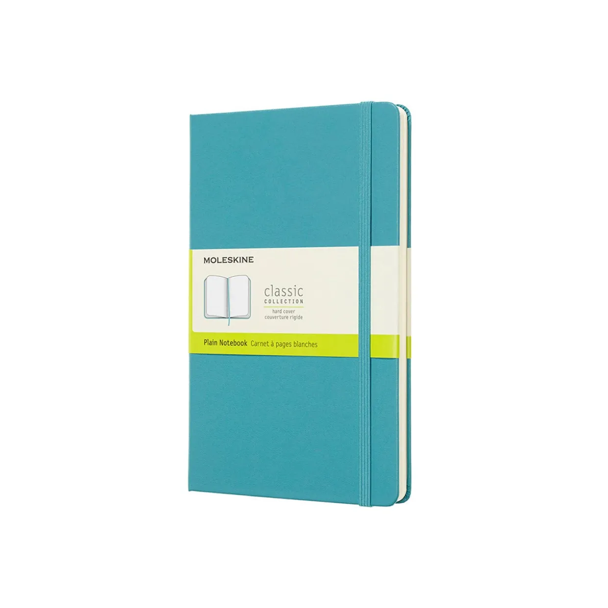 Classic Large Hard Cover Notebook Plain Reef Blue