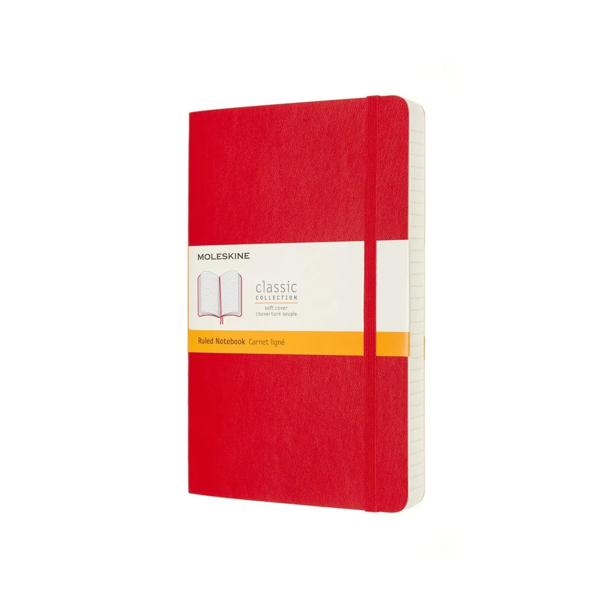 Classic Large Soft Cover Expanded Notebook Ruled Scarlet Red