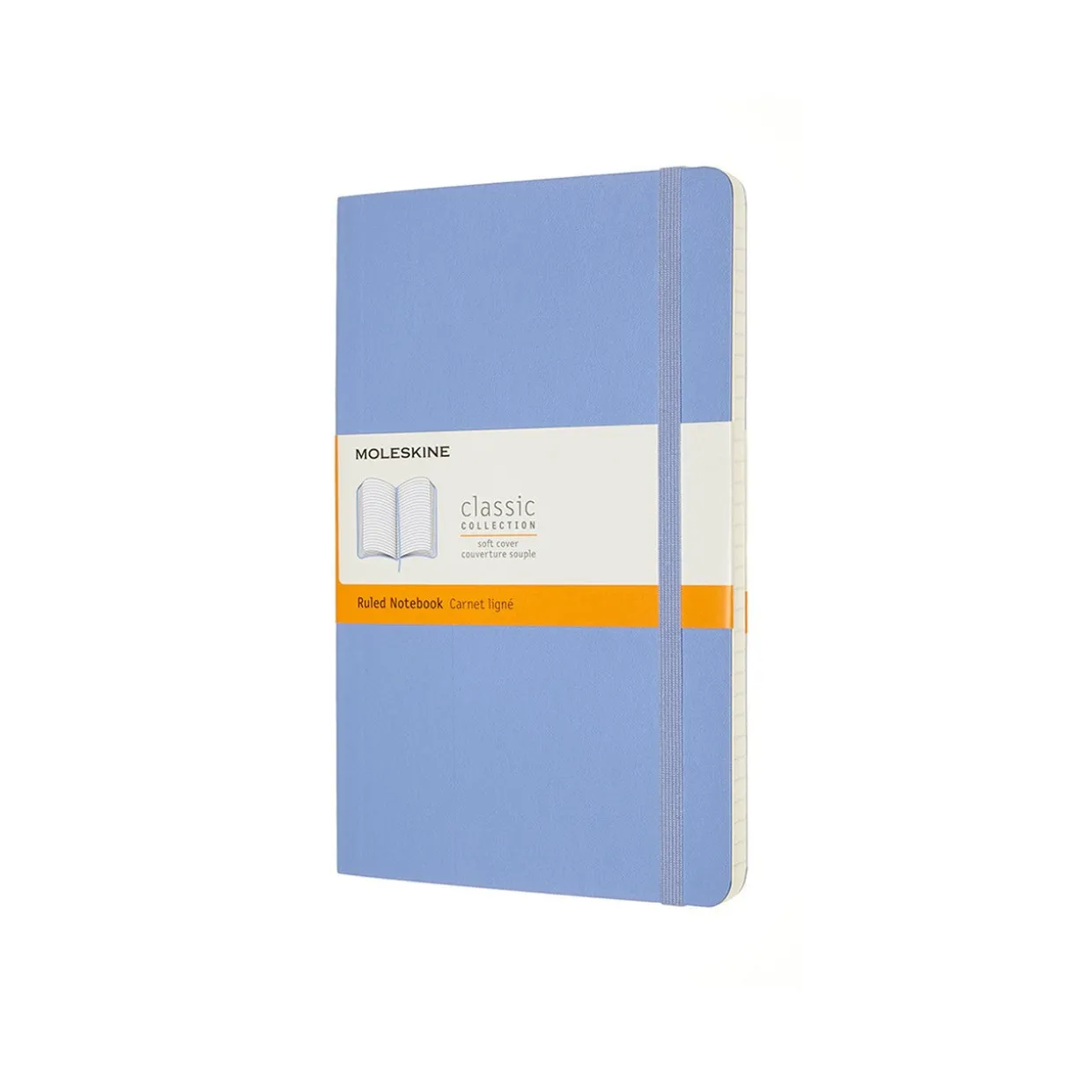 Classic Large Soft Cover Notebook Ruled Hydrangea Blue