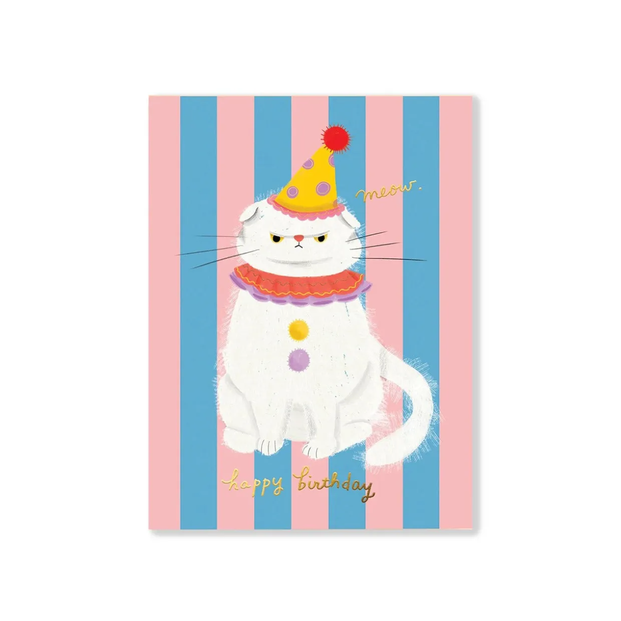 Clowny Cat Greeting Card
