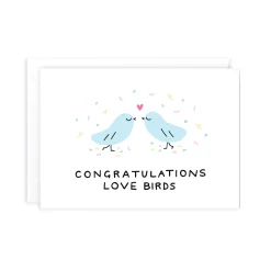 Congrats Love Birds Greeting Card