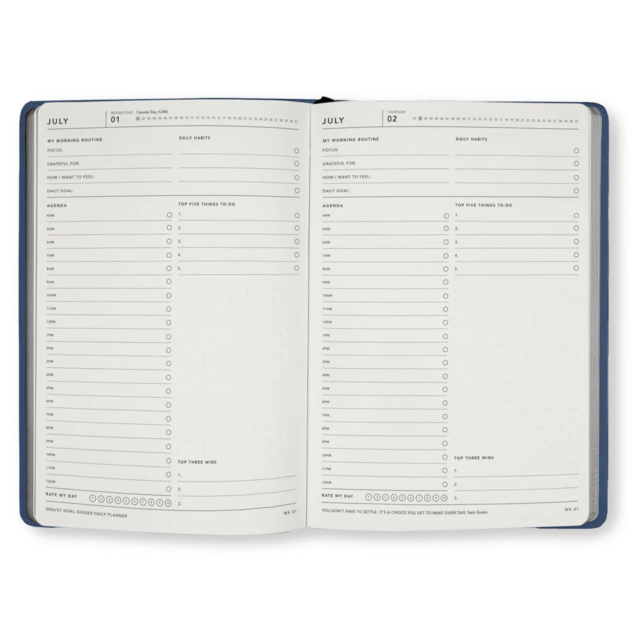 Financial Year Daily Goal Digger Daily Planner