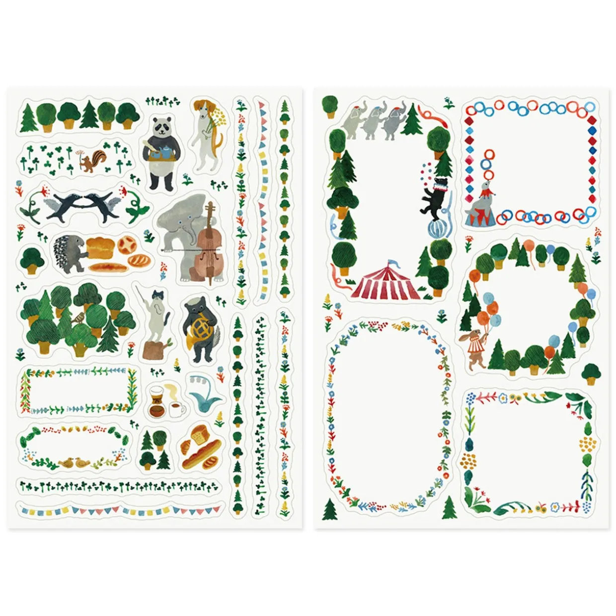 Forest Animal Decoration Sticker Sheets Set of 2