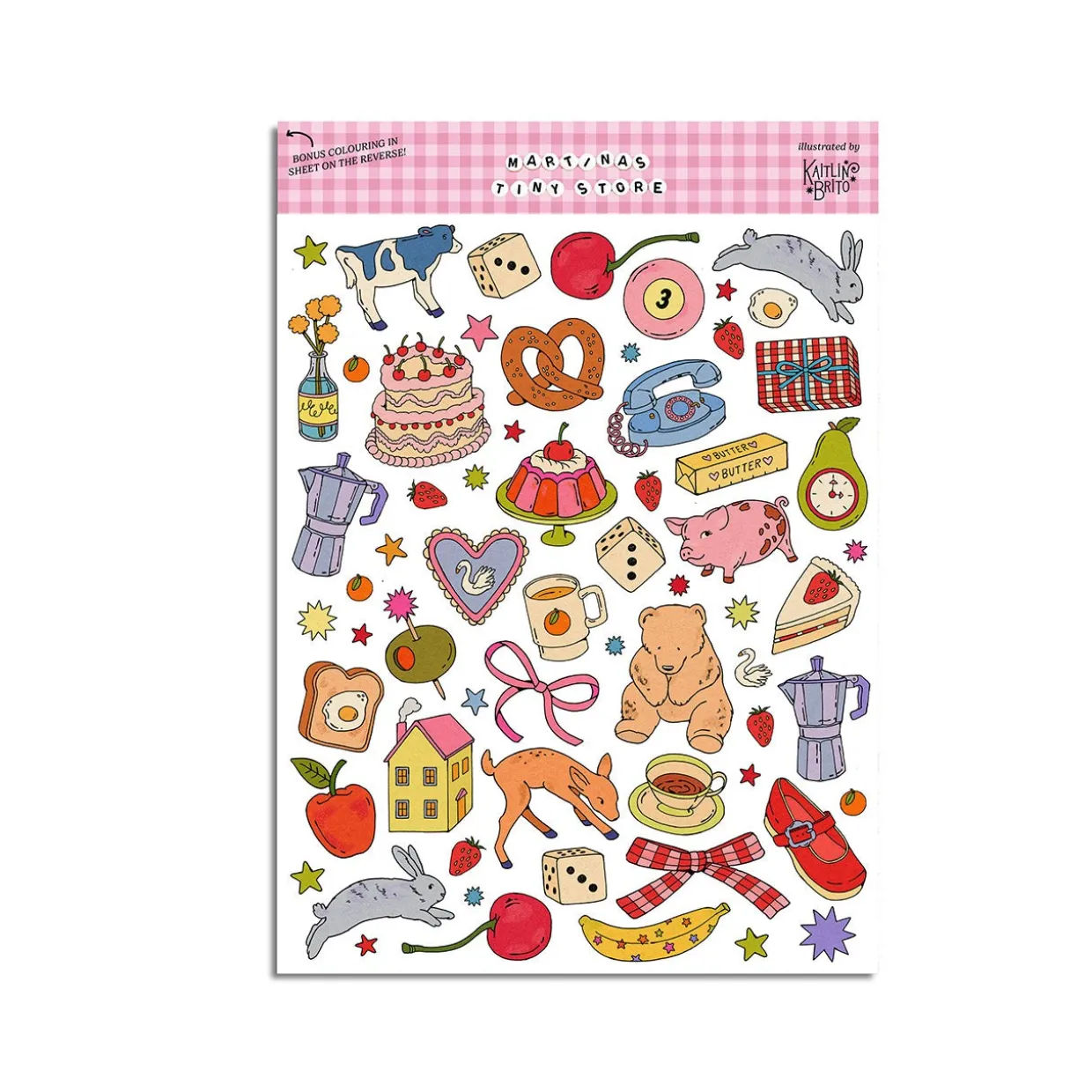 Illustrated Scrapbooking Sticker Sheet Large