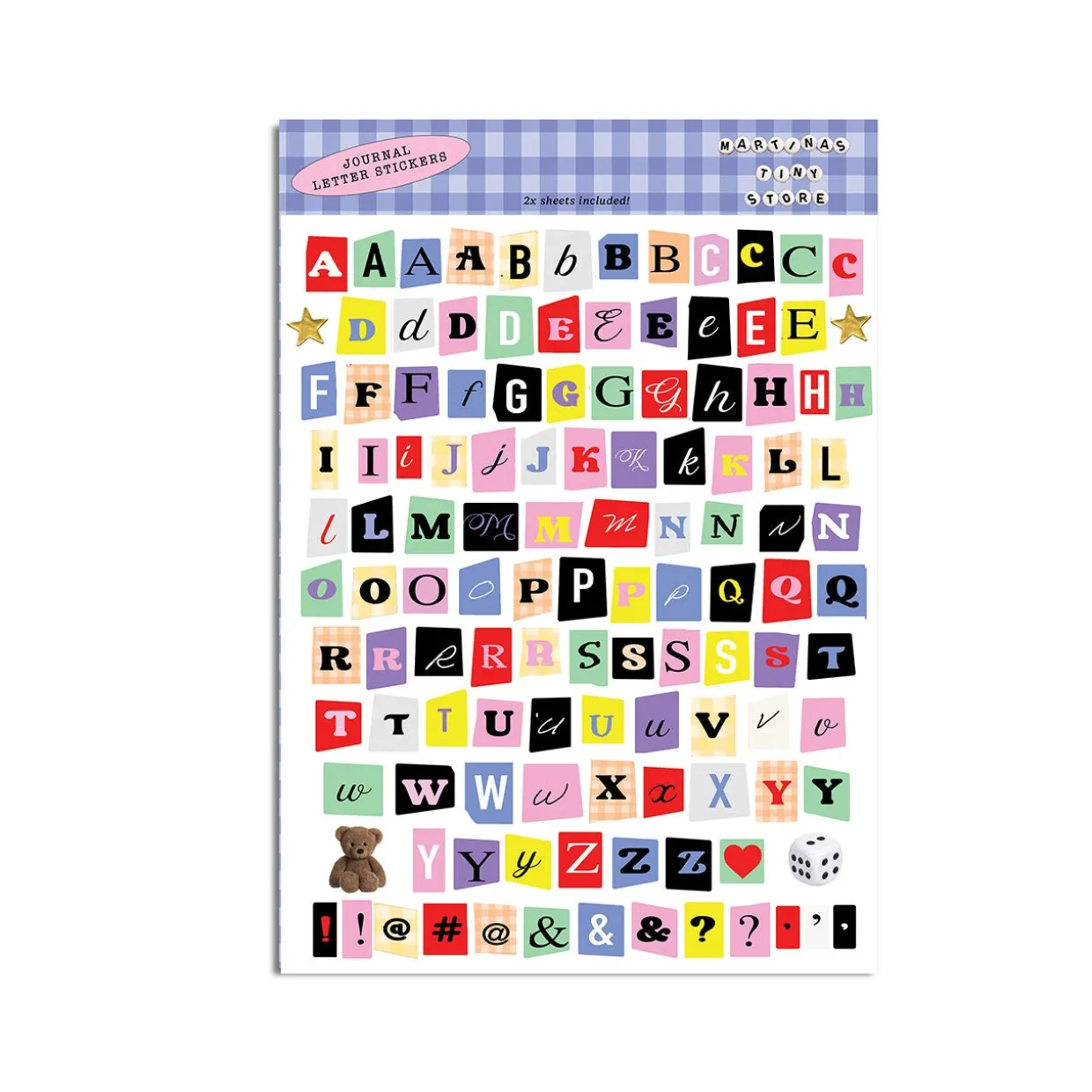 Letter Sticker Sheet Set of 2