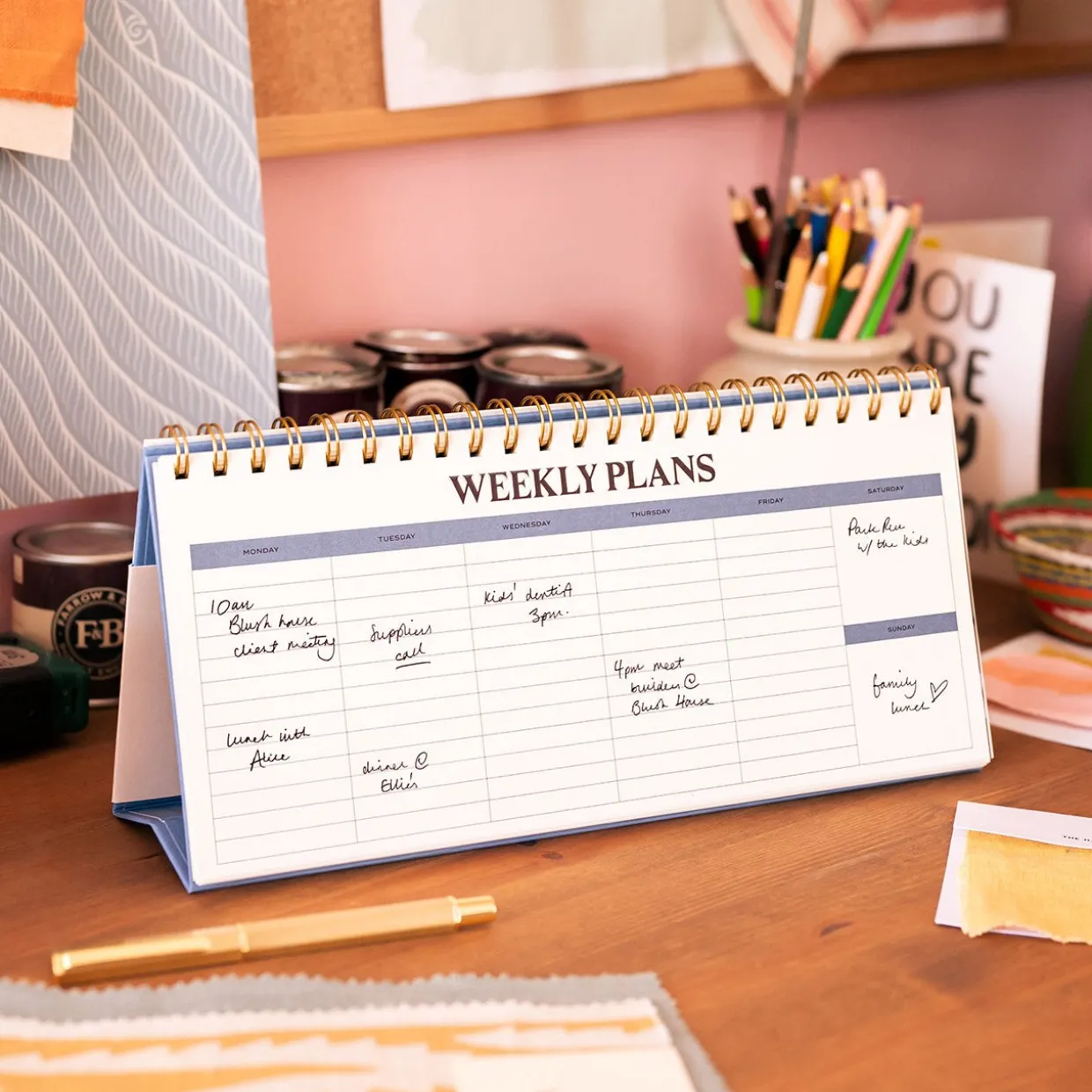 Paper Plans Spiral Top Weekly Desk Pad