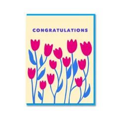 Pink Tulip Congratulations Greeting Card