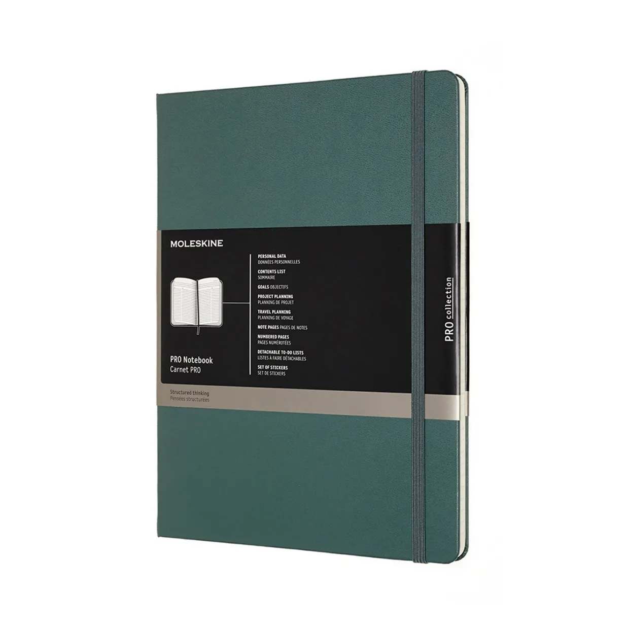 Professional Extra Large Hard Cover Notebook Forest Green