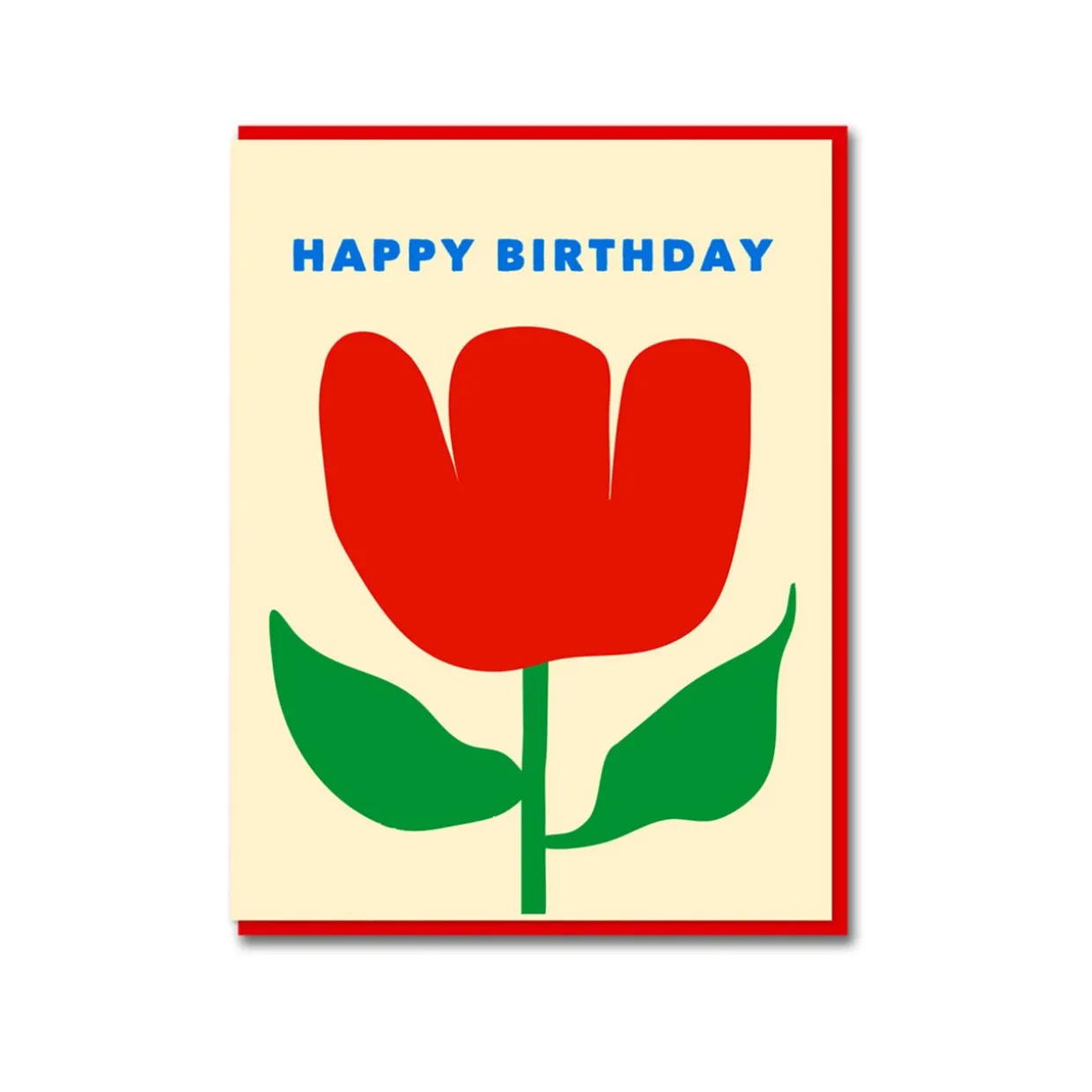 Red Tulip Birthday Greeting Card