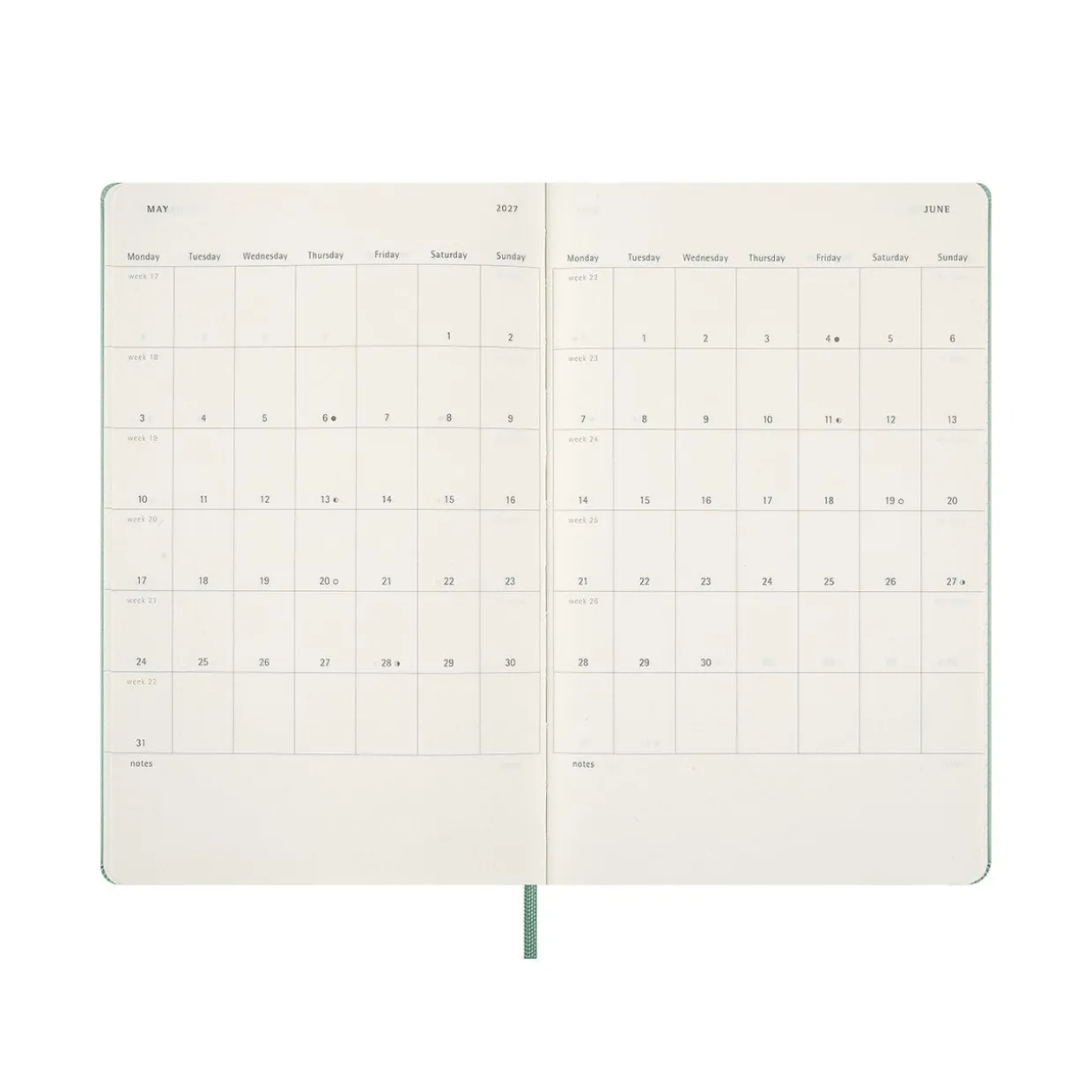 2026-27 Sage 18 Month Weekly Notebook Hard Cover Diary Large
