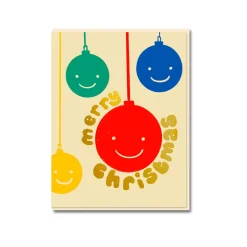Smiling Baubles Greeting Card