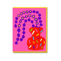 String of Pearls Happy Birthday Greeting Card