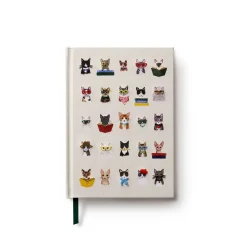 Studious Cats Embroidered Fabric Journal