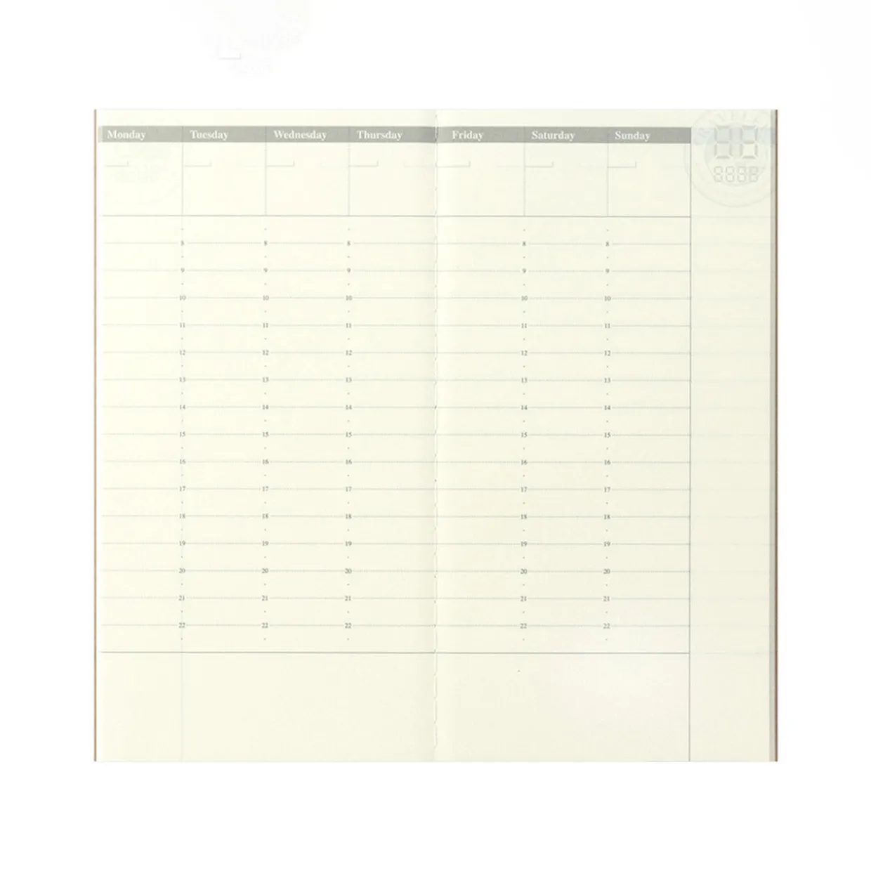 Traveler's Notebook Undated Diary Refill Weekly