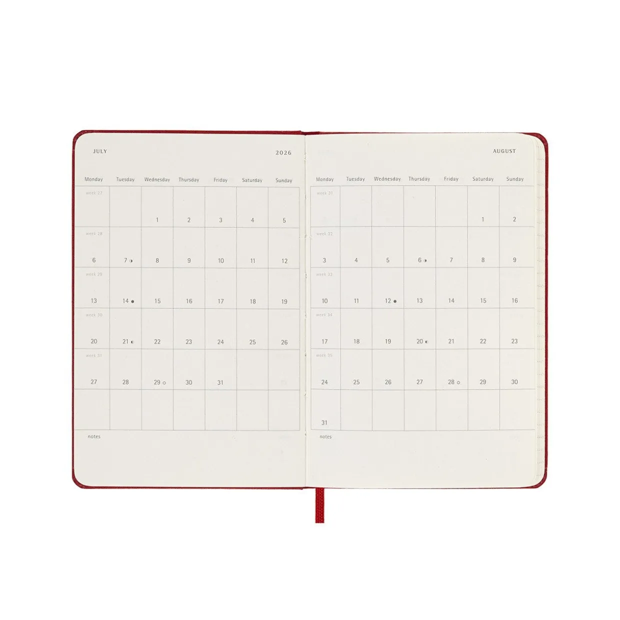 2026 Weekly Notebook Diary Hard Cover Pocket